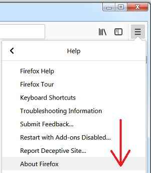 Open 'About' FireFox dialog